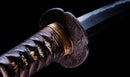 Katana Antica Giapponese con Menuki a Libellula Tombo e Tsuba Paesaggio Sansui