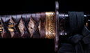 Katana Antica Giapponese con Menuki a Libellula Tombo e Tsuba Paesaggio Sansui