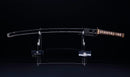 Katana Antica Giapponese con Menuki a Libellula Tombo e Tsuba Paesaggio Sansui