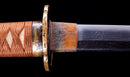 Katana Antica Giapponese con Saya Rosso e Tsuba Fukurin Momiji Dorata