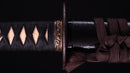 Katana Antica Giapponese con Tsuba in Ferro e Montature Laccate Nere
