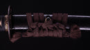 Katana Antica Giapponese con Tsuba in Ferro e Montature Laccate Nere