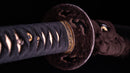 Katana Antica Giapponese con Tsuba in Ferro e Montature Laccate Nere
